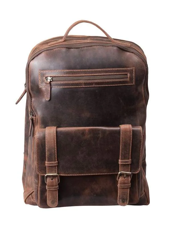 Premium Chestnut Brown Leather Laptop Bag Backpack for Men and Women – Versatile 15-Inch Leather Laptop Briefcases with Padded Compartments - Bayfield Bags