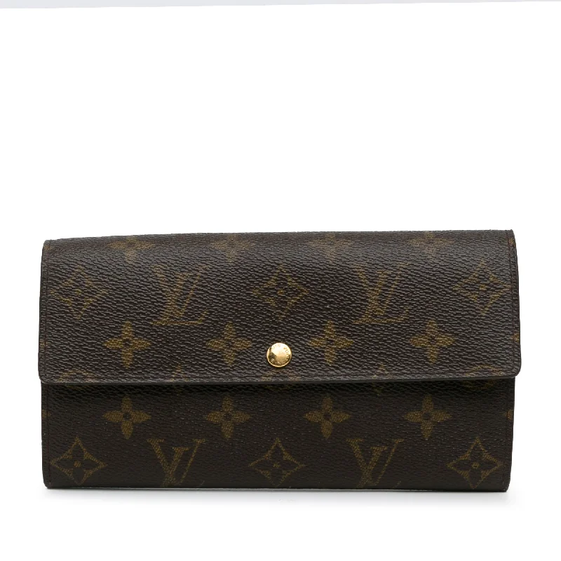 Brown Louis Vuitton Monogram Sarah Long Wallet