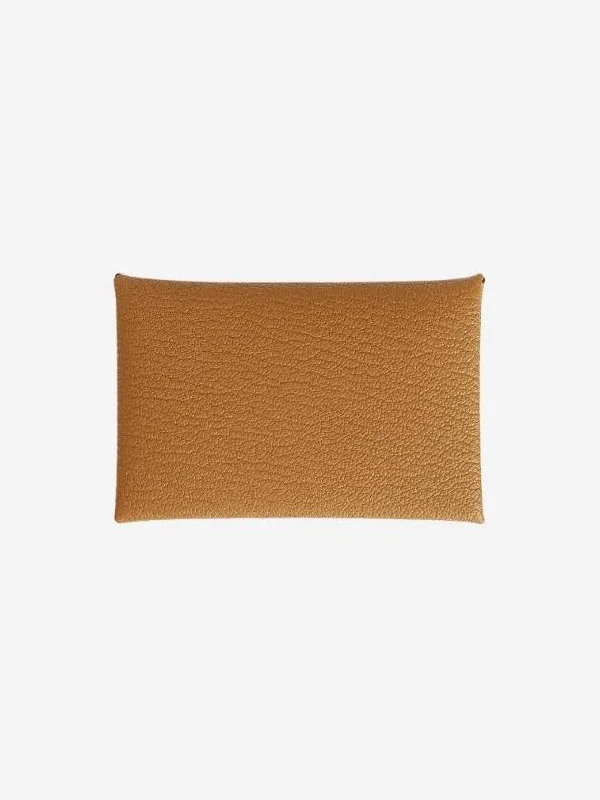 Calvi Verso Card Holder Goatskin Palladium Hardware Caramel Butt Fizz