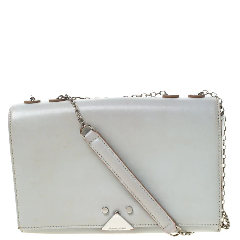 Emporio Armani Leather Double Chain Shoulder Bag