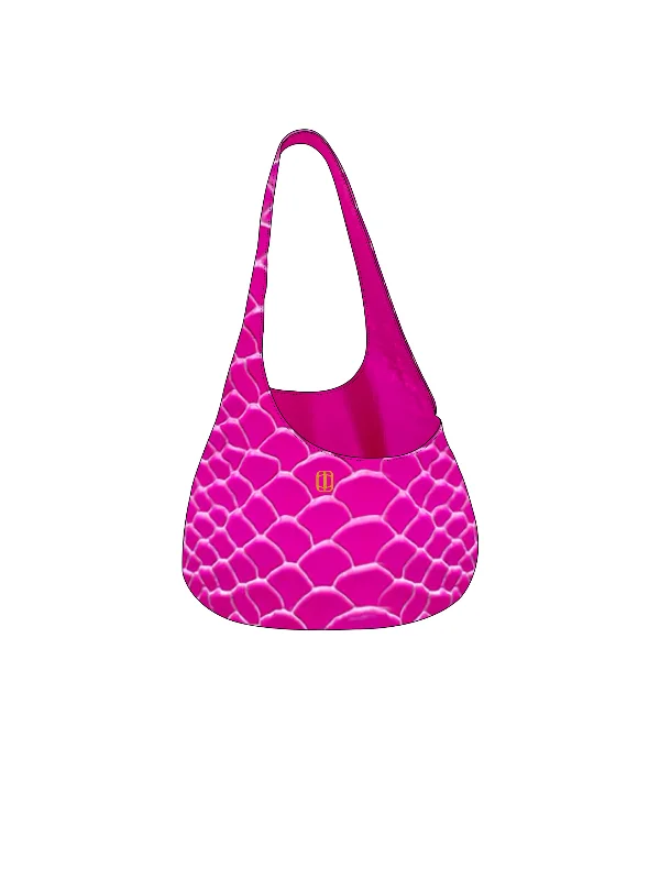 FUCHSIA SNAKE HOBO TOTE BAGS [PRE-ORDER]