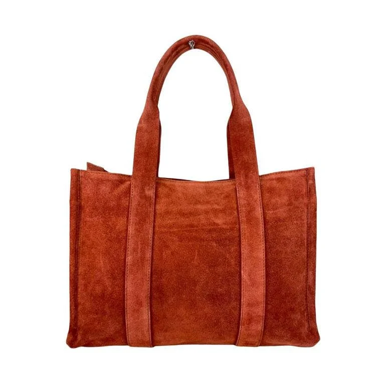 Suede Leather Shopper Bag