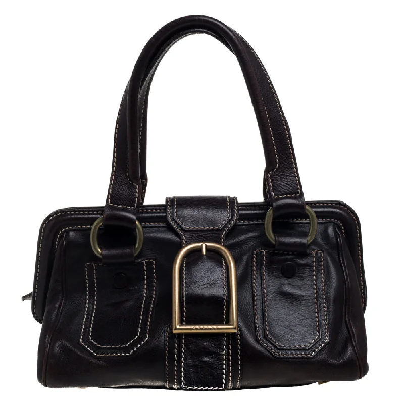 Celine Leather Buckle Satchel