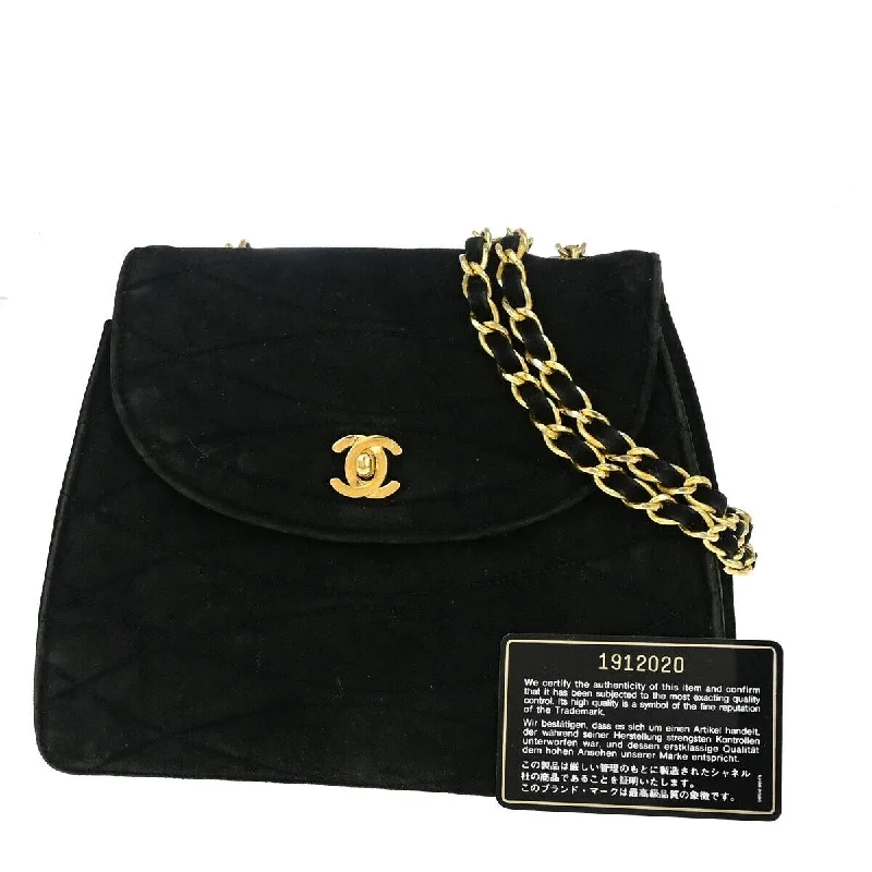 Chanel Vintage  Suede Shoulder Bag (Pre-Owned)