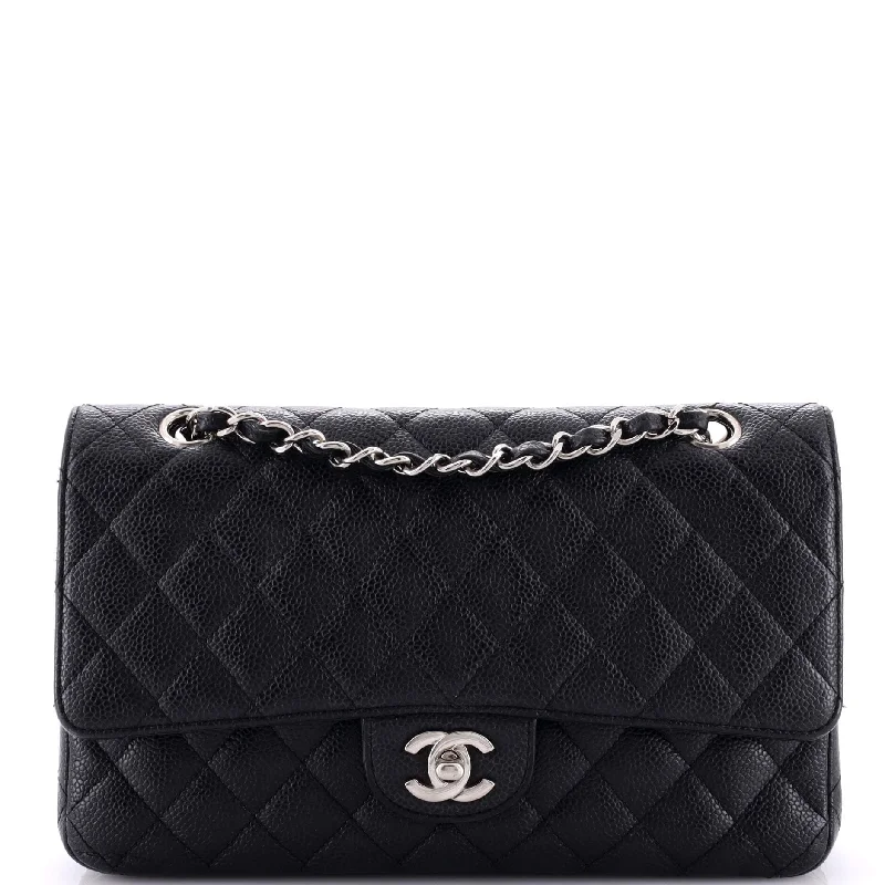 Classic Double Flap Bag Quilted Caviar Medium