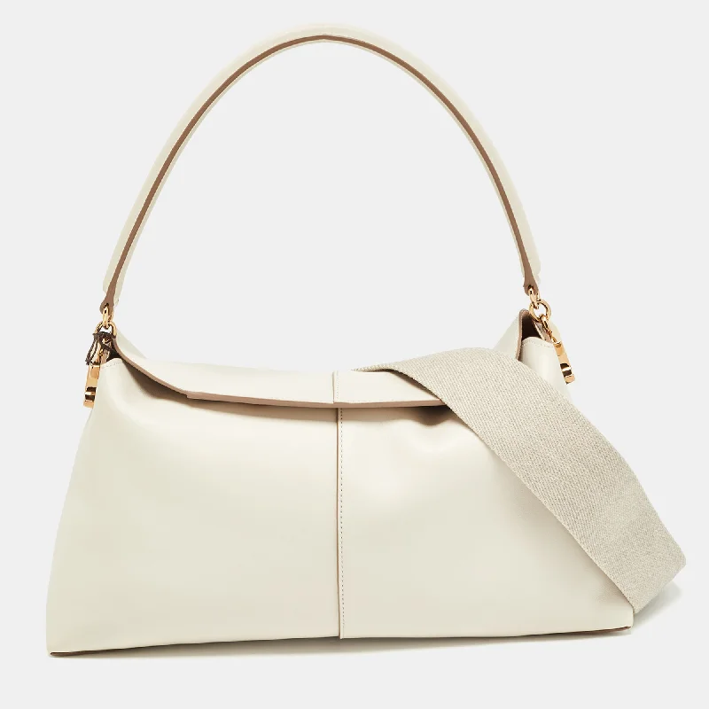 Tod's Off White Leather Small T Case Shoulder Bag..