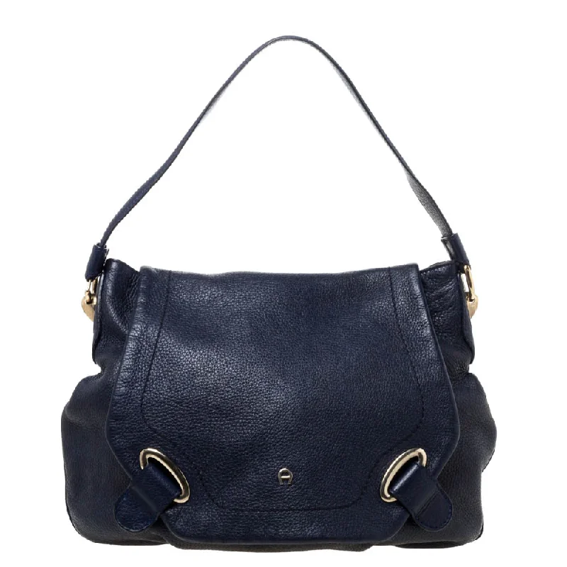 Aigner Leather Flap Hobo