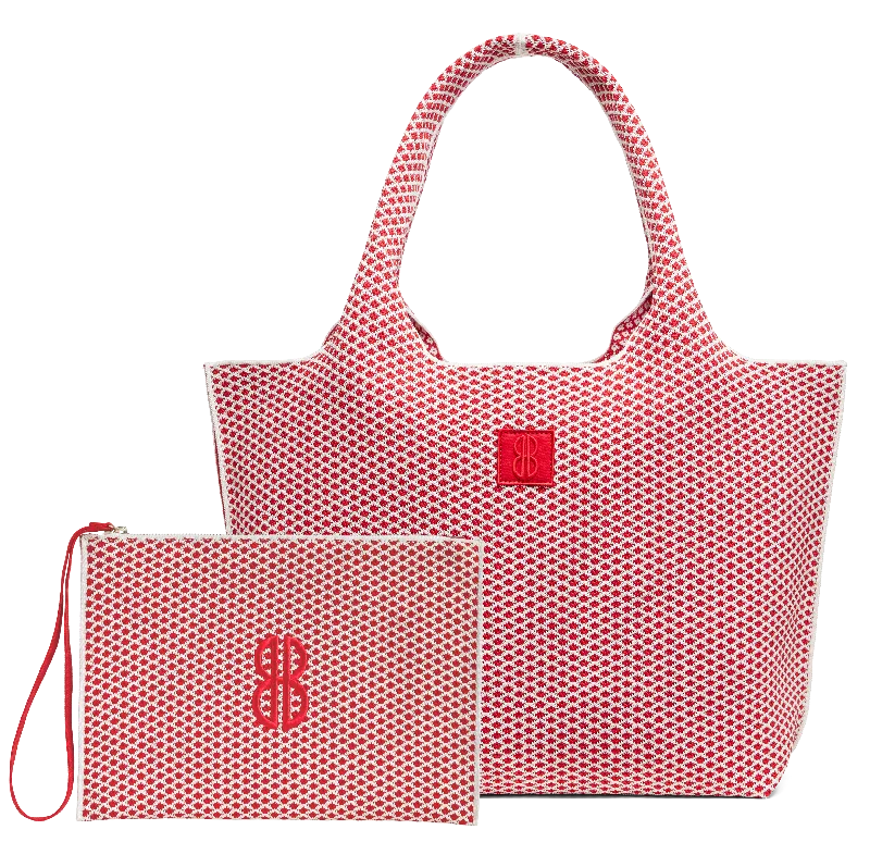 Large - Red Diamond tote with pouch