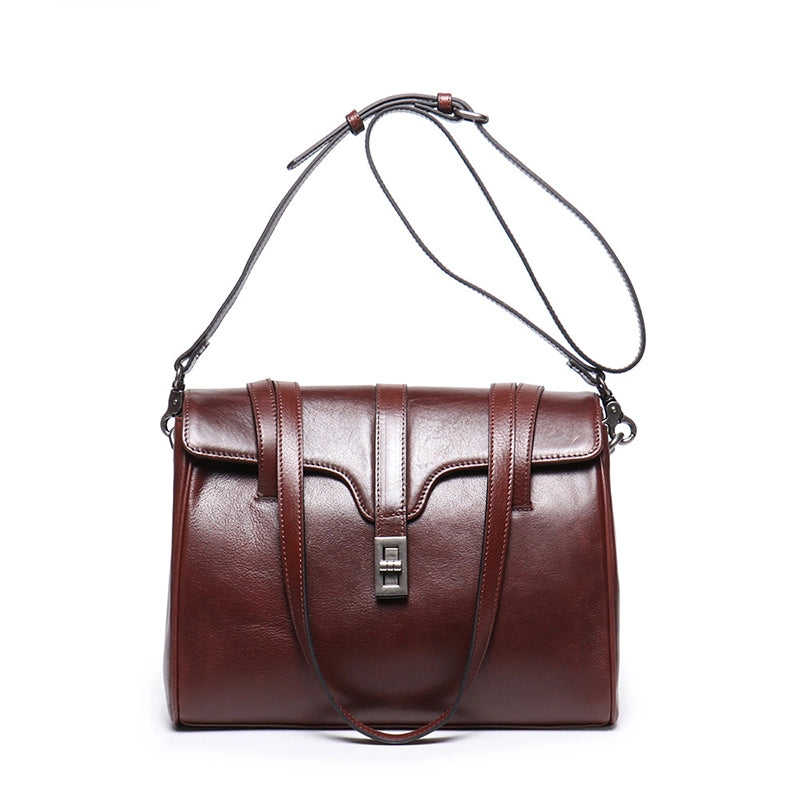 Medium Vegetable Tanned Leather Convertible Shoulder Bag