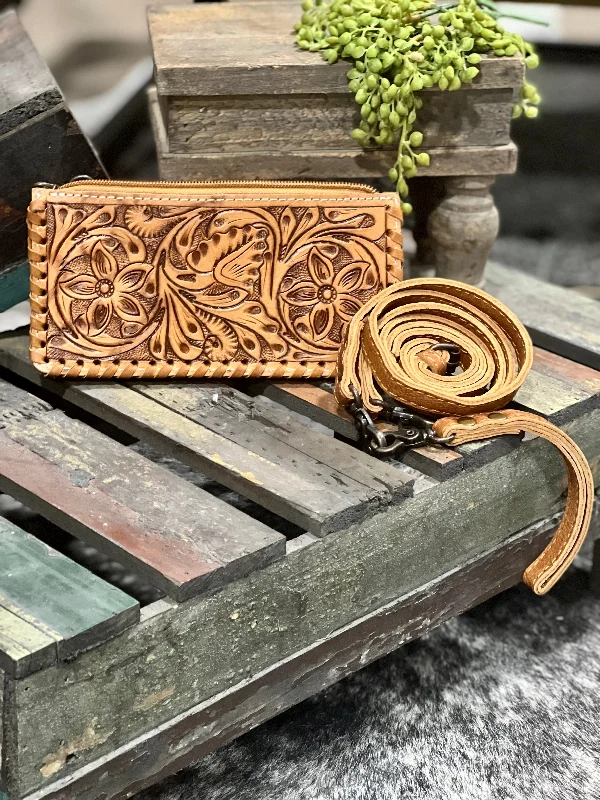 Savannah Tooled Wristlet by American Darling