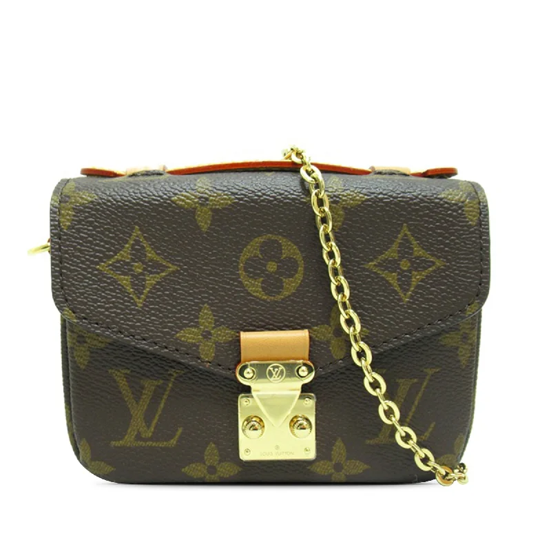 Brown Louis Vuitton Monogram Micro Metis Satchel