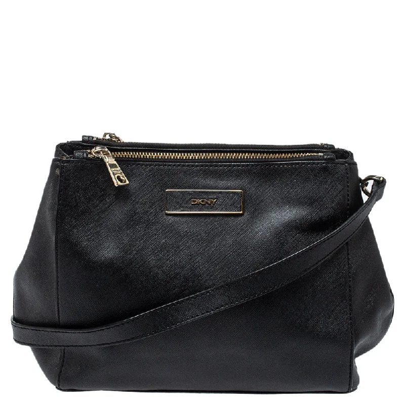 Dkny  Leather Double Zip Shoulder Bag