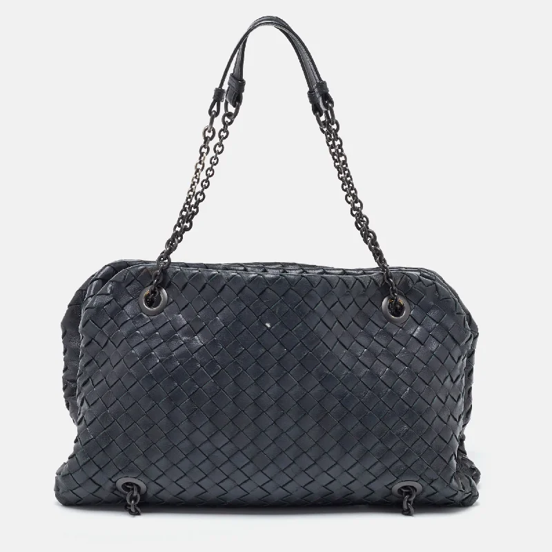 Bottega Veneta Black Intrecciato Leather Shoulder Bag