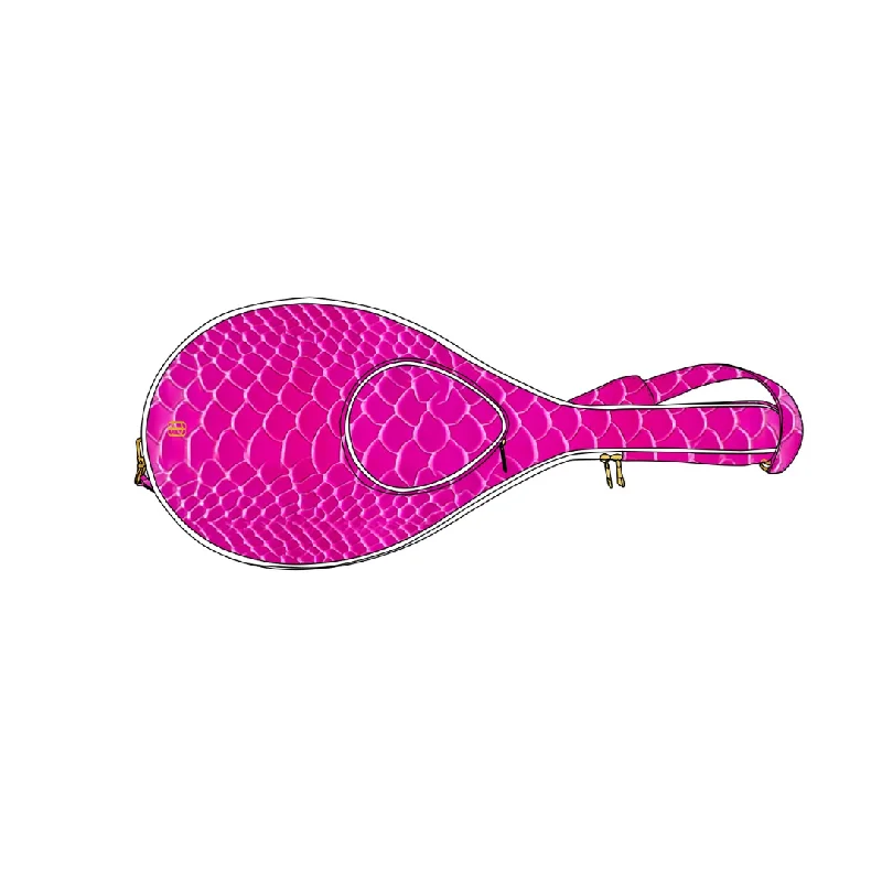 FUCHSIA SNAKE TENNIS RACQUET BAG