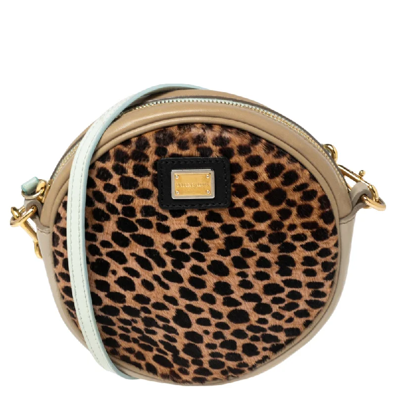 Dolce & Gabbana Multicolor/leopard Print Calf Hair And Leather Shoulder Bag