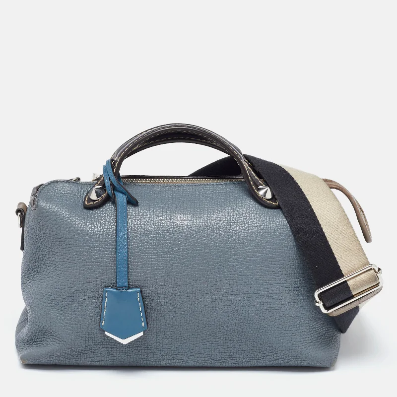 Fendi Blue/beige Leather Medium By The Way Bag