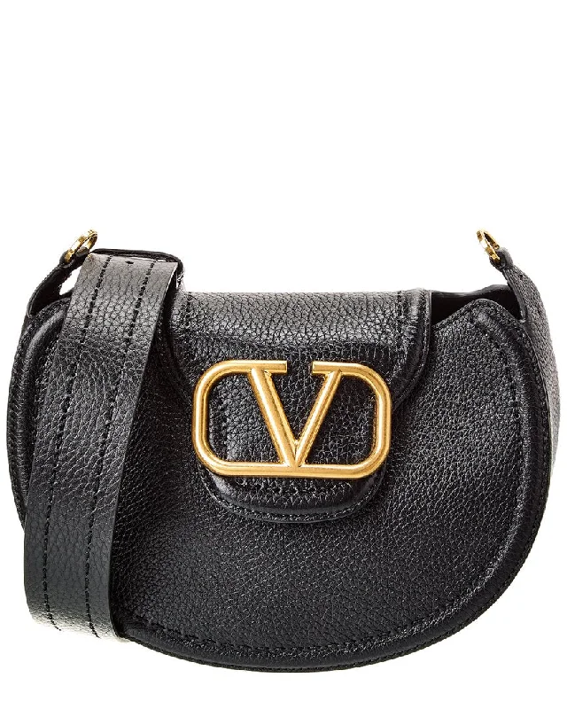 Valentino VLogo Signature Plaque Leather Shoulder Bag