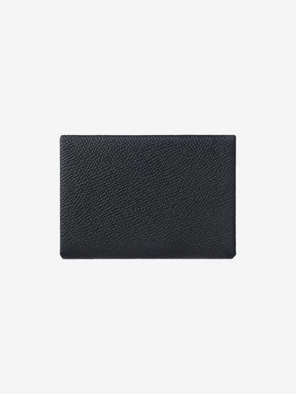 Calvi Duo Card Holder Absong Palladium Hardware Blue Indigo