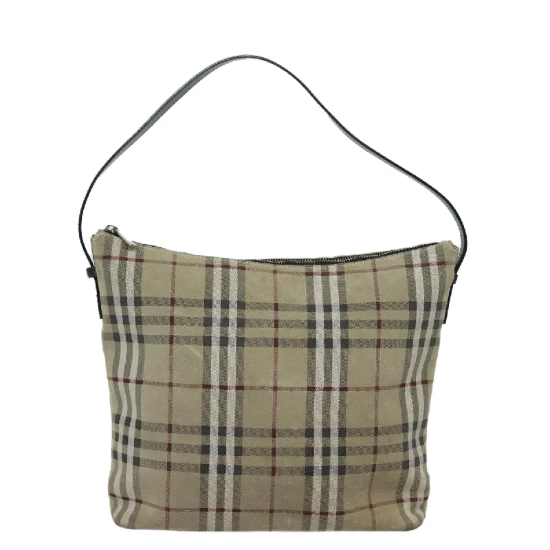 Burberry Nova Check  Suede Shoulder Bag (Pre-Owned)