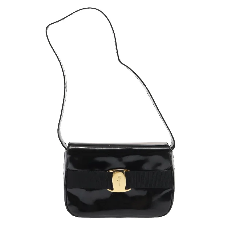 Salvatore Ferragamo Vara  Patent Leather Shoulder Bag (Pre-Owned)