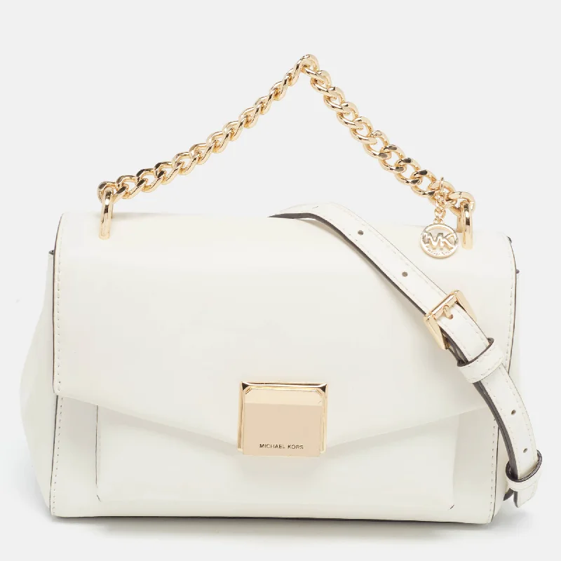 Michael Kors White Leather Lita Shoulder Bag