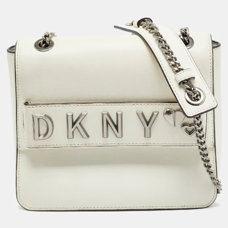 Dkny White Leather Shoulder Bag