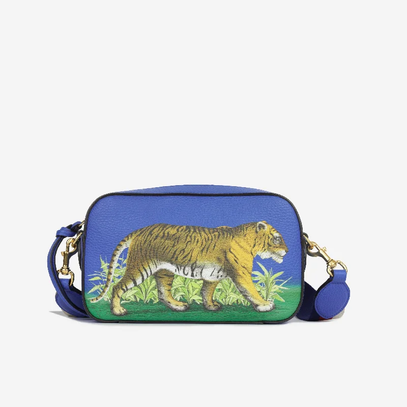 Calfskin Sylvie Tiger Print Camera Bag