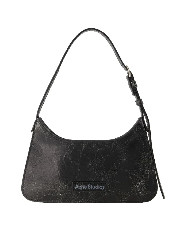 Platt Micro Crackle Hobo Bag - Acne Studios - Leather - Black