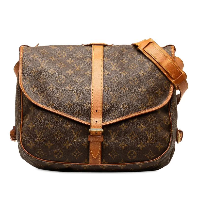 Brown Louis Vuitton Monogram Saumur 35 Crossbody Bag