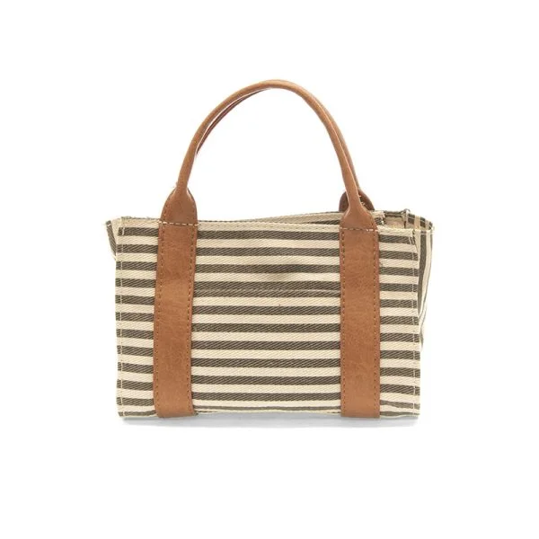 Striped Mini Canvas Tote