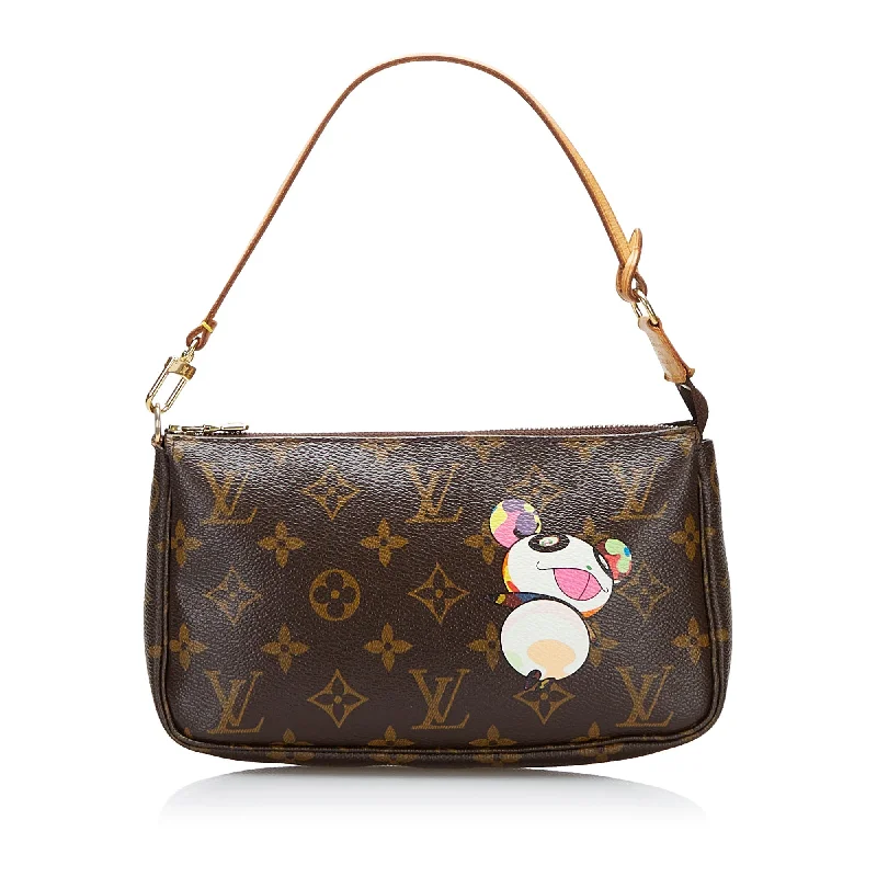 Brown Louis Vuitton Monogram Pochette Accessoires Takashi Murakami Panda Baguette