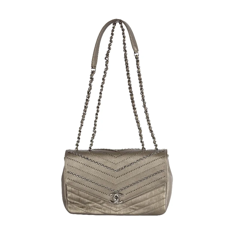 Chanel Embelished 'Chain Sequins' Chevron Flap Bag