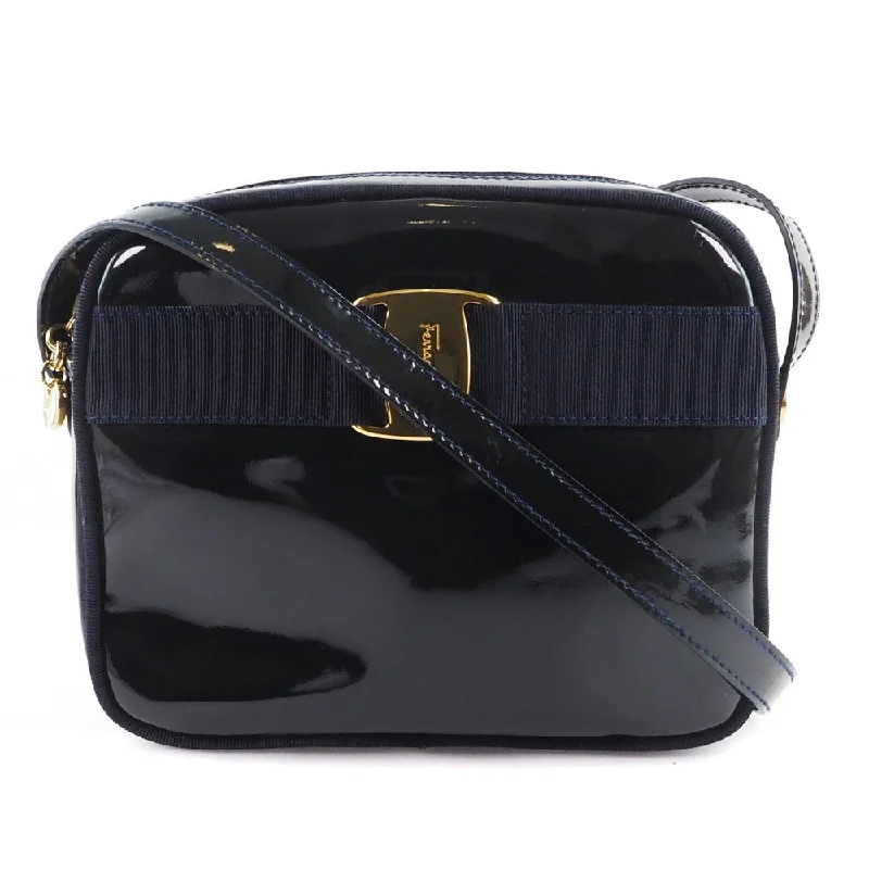 Salvatore Ferragamo Vala  Patent Leather Shoulder Bag (Pre-Owned)