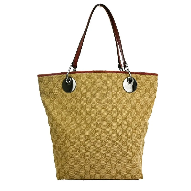 Gucci Gg Pattern  Canvas Shoulder Bag (Pre-Owned)