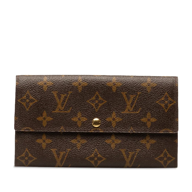 Brown Louis Vuitton Monogram Sarah Long Wallet