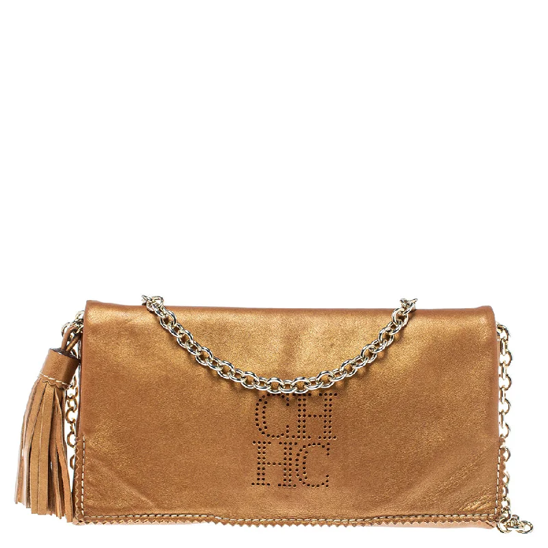 Carolina Herrera Leather Chain Shoulder Bag