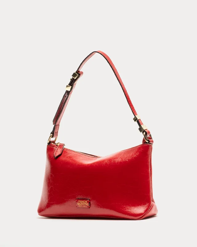 Freddie Shoulder Bag Crinkled Leather Red