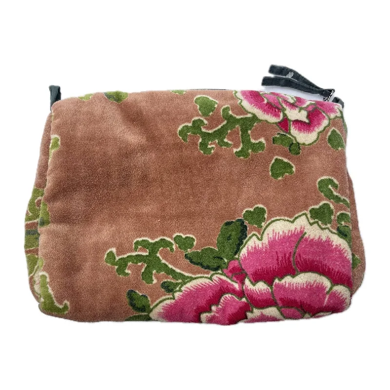 Rome Velvet Pouch Peonies Taupe