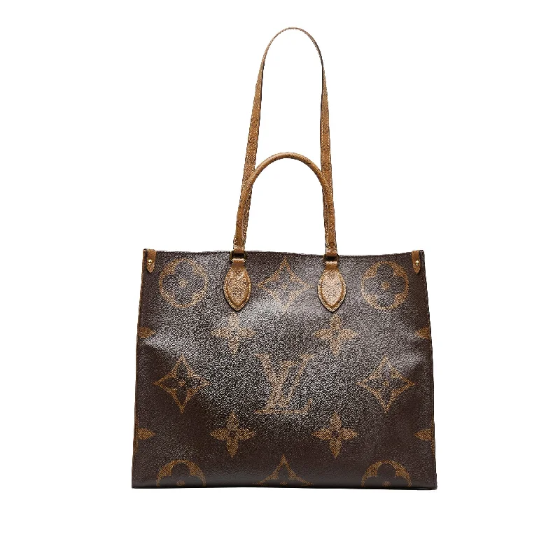 Brown Louis Vuitton Monogram Reverse OntheGo GM Satchel