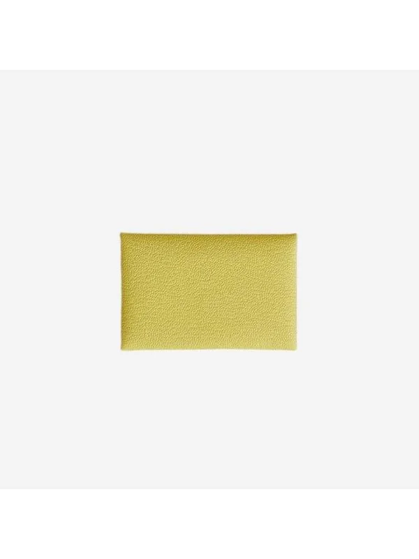 Calvi Card Holder Mizore Goatskin Palladium Hardware Limoncello