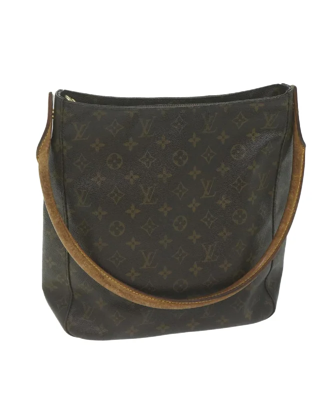 Monogram Shoulder Bag with Looping Design and Shoulder Drop