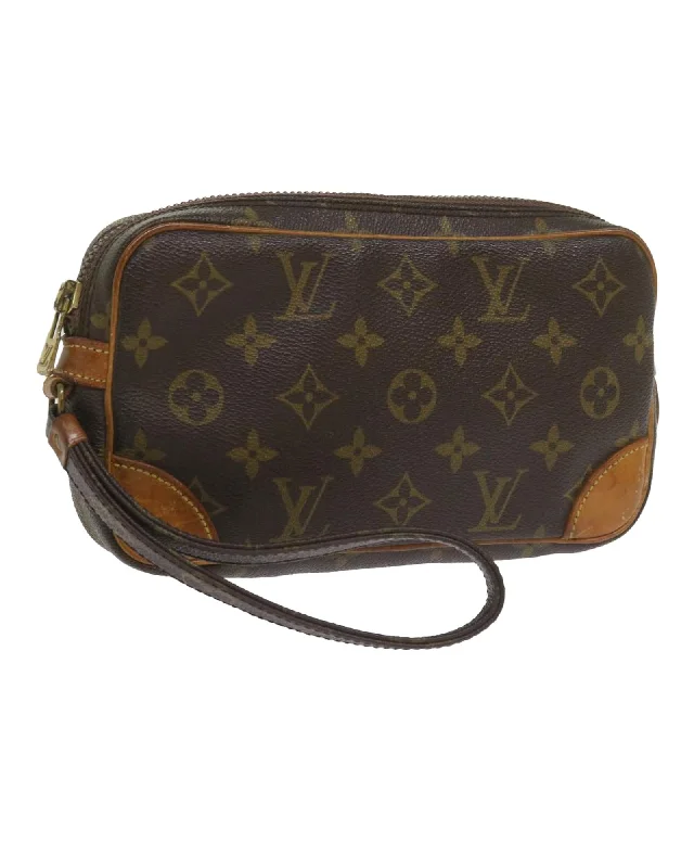 Monogram Canvas Clutch Bag with Dragonne Design