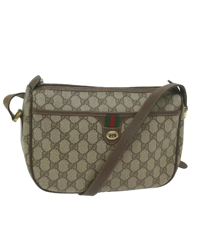 GG Canvas Web Sherry Line Shoulder Bag with Red and Green Accents