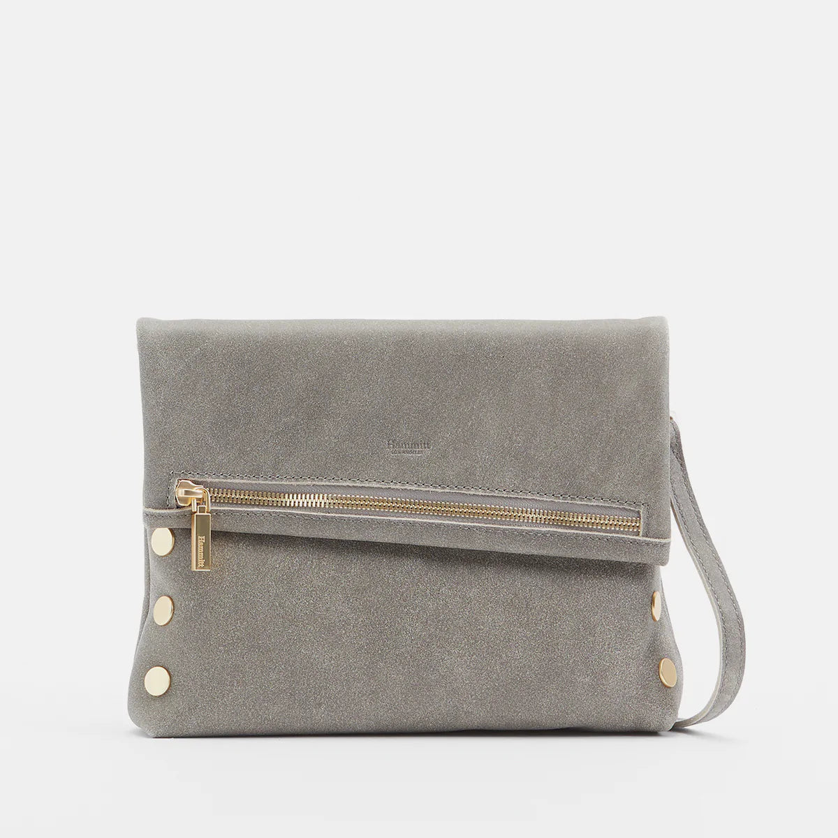 VIP Clutch - Pewter with Gold Hardware