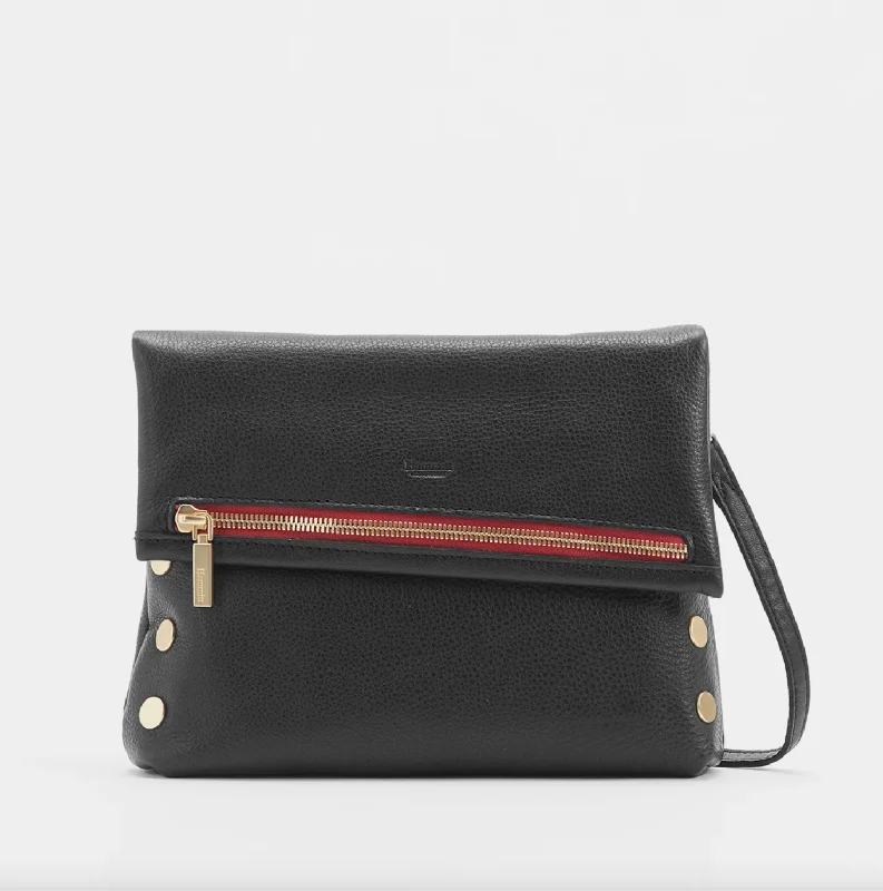 VIP Clutch - Black with Brushed Gold Red Zipper