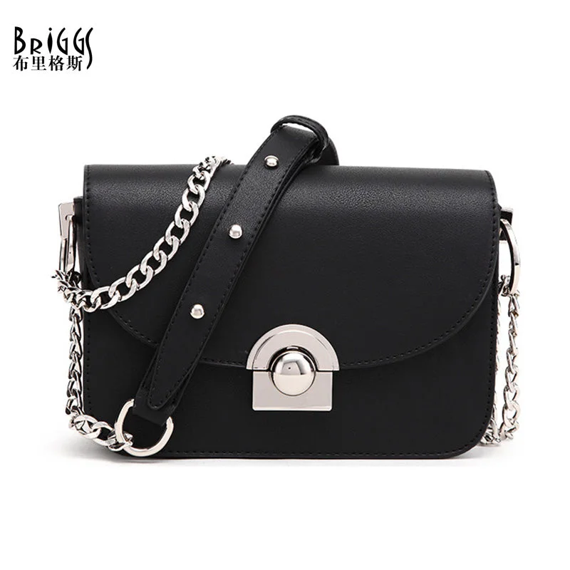 BRIGGS Women Handbags Famous Brand Women Messenger Bag Chains PU Leather Women Shoulder Bag Fashion Small Flap Bags bolsos mujer