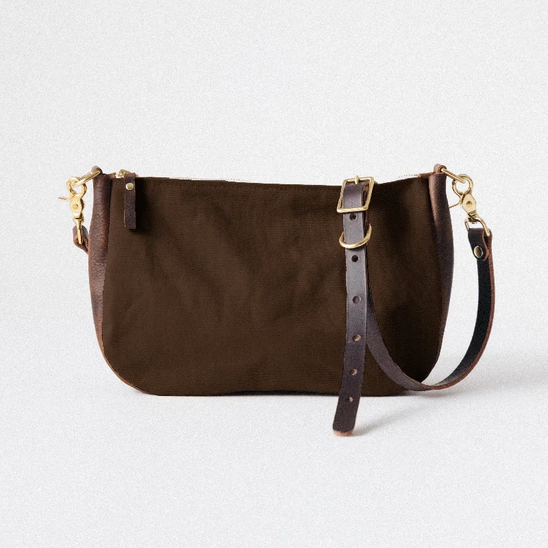 Brown Canvas Crossbody Bag