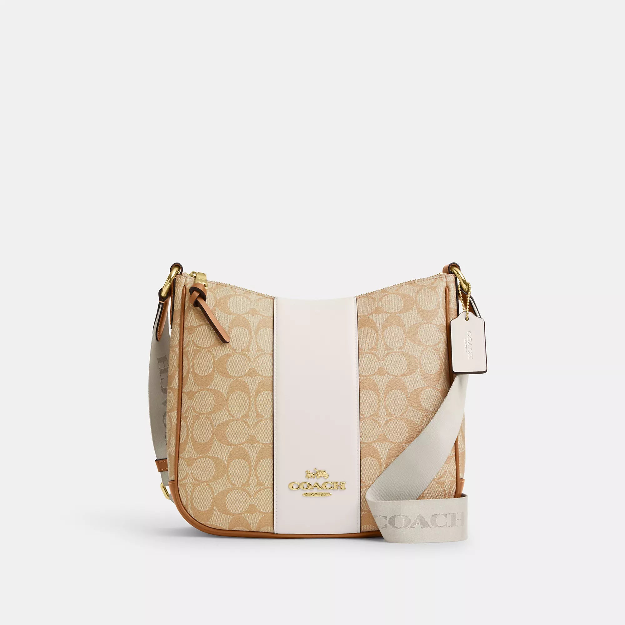 Coach Outlet Ellie File Bag In Signature Canvas With Stripe