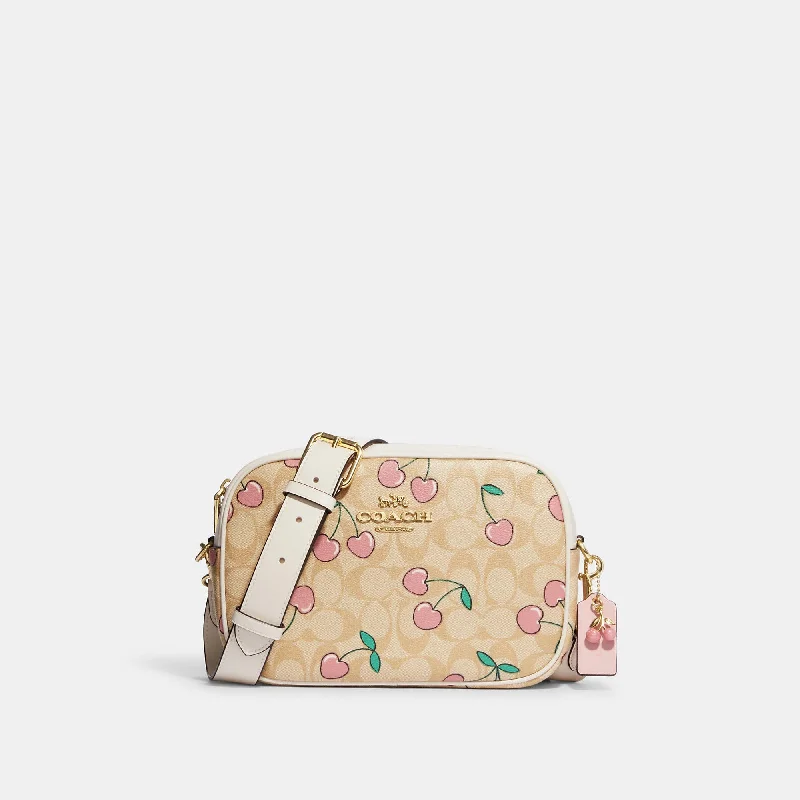 Coach Outlet Jamie Camera Bag In Signature Canvas With Heart Cherry Print