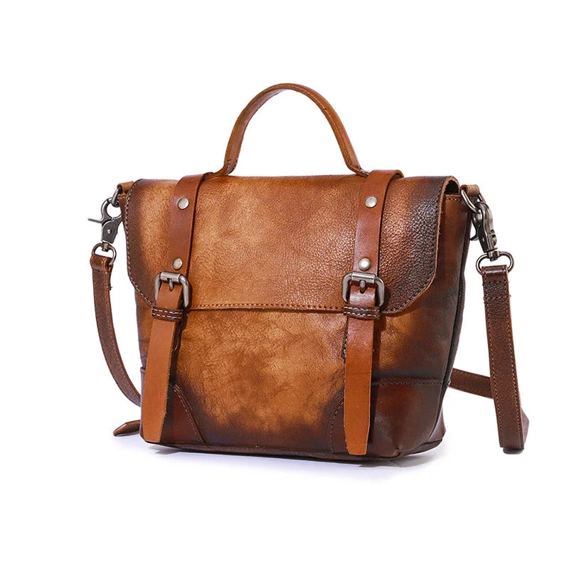 Designer Leather Handbags Women's Leather Satchel Bag Purse for Women